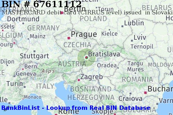 BIN 67611112 MASTERCARD debit Slovakia (Slovak Republic) SK
