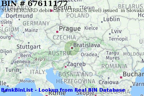 BIN 67611177 MASTERCARD debit Slovakia (Slovak Republic) SK