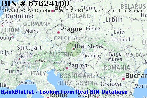 BIN 67624100 MASTERCARD debit Slovakia (Slovak Republic) SK
