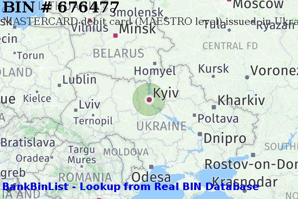 BIN 676477 MASTERCARD debit Ukraine UA