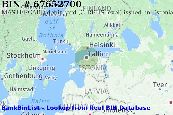 BIN 67652700 MASTERCARD debit Estonia EE