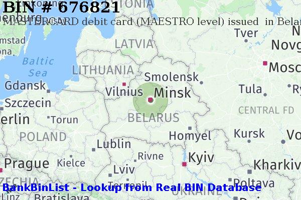 BIN 676821 MASTERCARD debit Belarus BY
