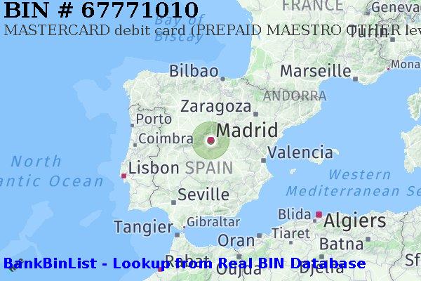 BIN 67771010 MASTERCARD debit Spain ES