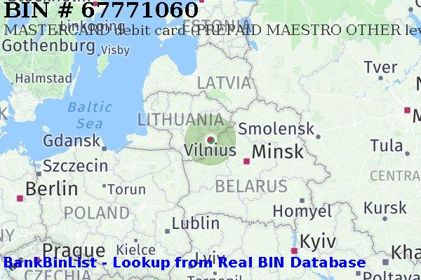 BIN 67771060 MASTERCARD debit Lithuania LT