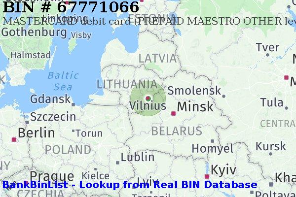 BIN 67771066 MASTERCARD debit Lithuania LT