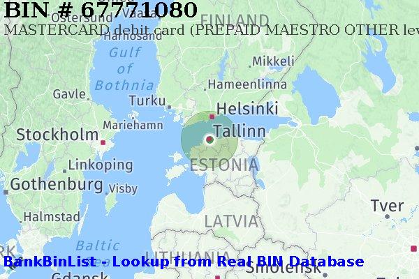 BIN 67771080 MASTERCARD debit Estonia EE