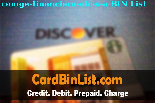 BIN List Camge Financiera Efc, S.a.