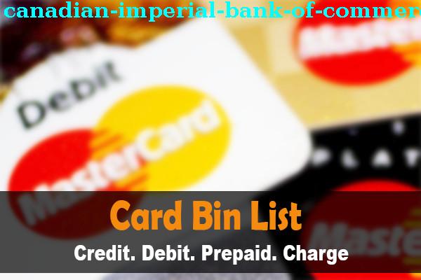 BIN List CANADIAN IMPERIAL BANK OF COMMERCE