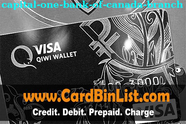 BIN List Capital One Bank Of Canada Branch