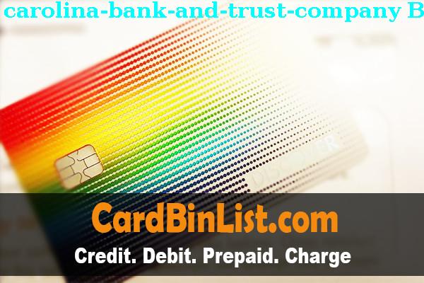 BIN List Carolina Bank And Trust Company