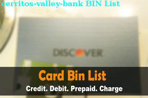 BIN List Cerritos Valley Bank