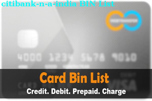 BIN Danh sách Citibank N.a., India