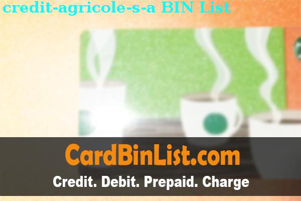 Lista de BIN Credit Agricole, S.a.