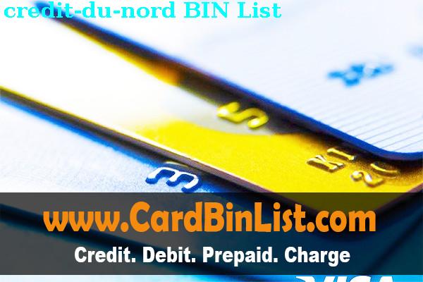 BIN Danh sách Credit Du Nord