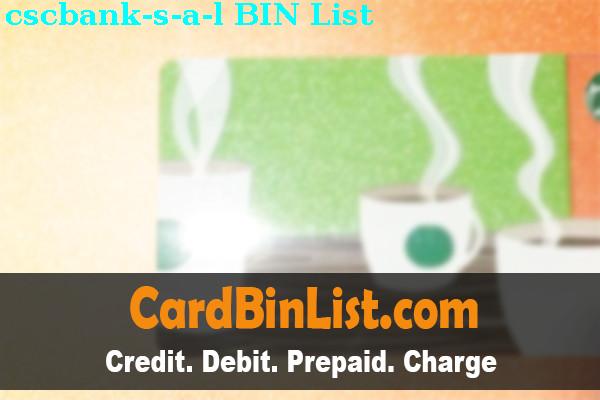 Lista de BIN Cscbank S.a.l.