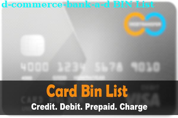 Lista de BIN D Commerce Bank A.d.