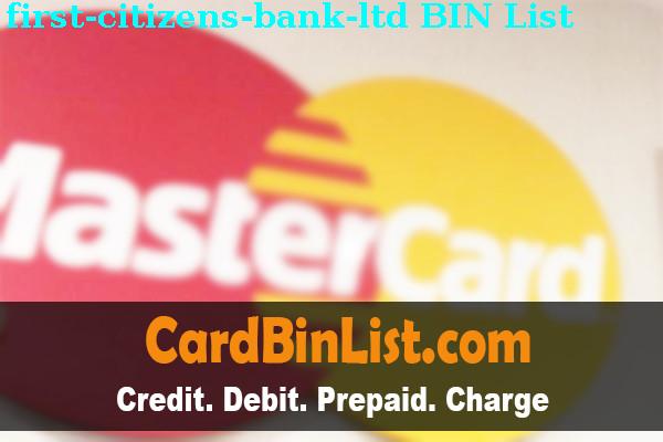 Lista de BIN First Citizens Bank, Ltd.