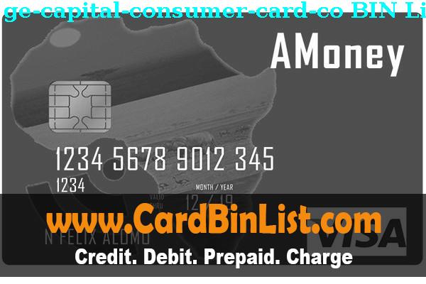 BIN Danh sách Ge Capital Consumer Card Co.