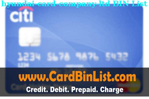 BIN List Hyundai Card Company, Ltd.