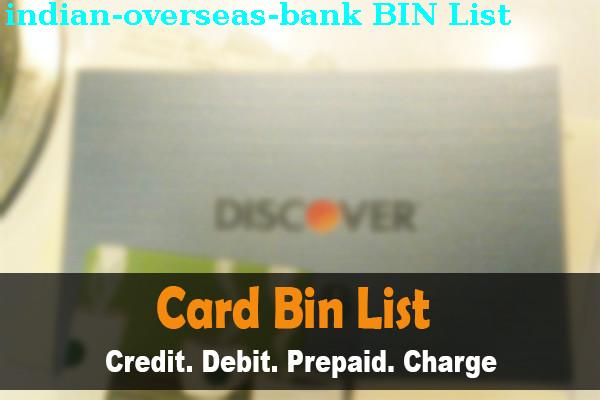 Lista de BIN INDIAN OVERSEAS BANK