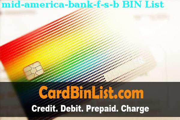 Lista de BIN Mid America Bank, F.s.b.