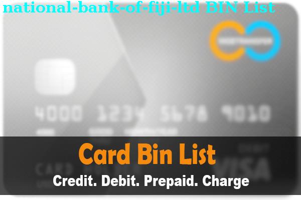 Lista de BIN National Bank Of Fiji, Ltd.