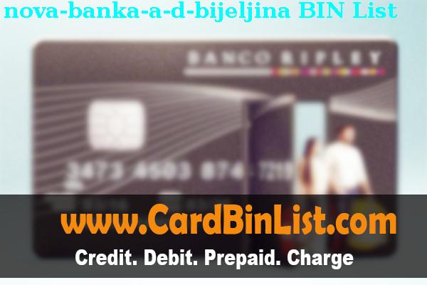 BIN 목록 Nova Banka A.d. Bijeljina