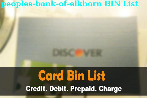 Lista de BIN Peoples Bank Of Elkhorn