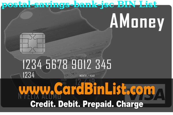 Lista de BIN Postal Savings Bank Jsc