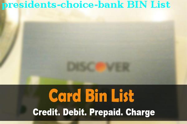 Lista de BIN Presidents Choice Bank