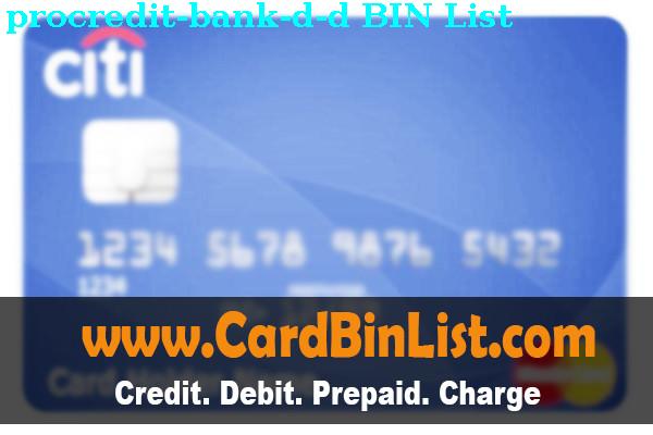 BIN List Procredit Bank D.d.