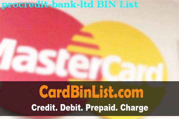 BIN Danh sách Procredit Bank, Ltd.