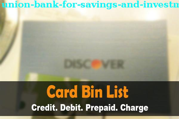 BIN List Union Bank For Savings And Investment